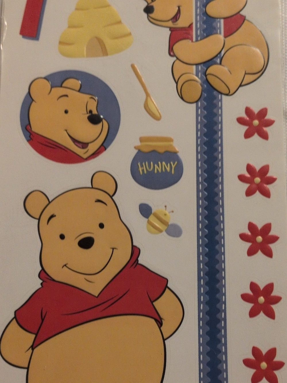 Winnie the Pooh Decorative Stickers - Red & Yellow